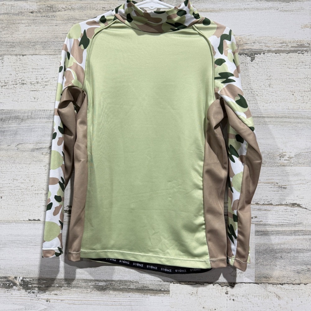Stonz Sun Shirt Rash Guard Kids 5T Green Camo UPF 50+ Gorpcore NWT *Flawed*